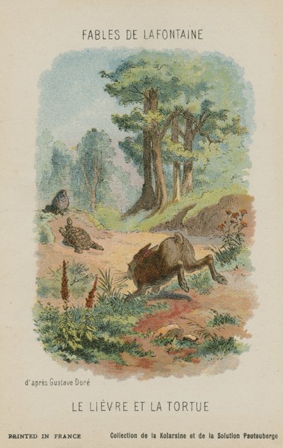 La tortuga y la liebre de Gustave Dore